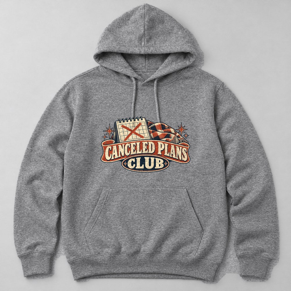 Canceled Plans Club Hoodie in Heather Grey