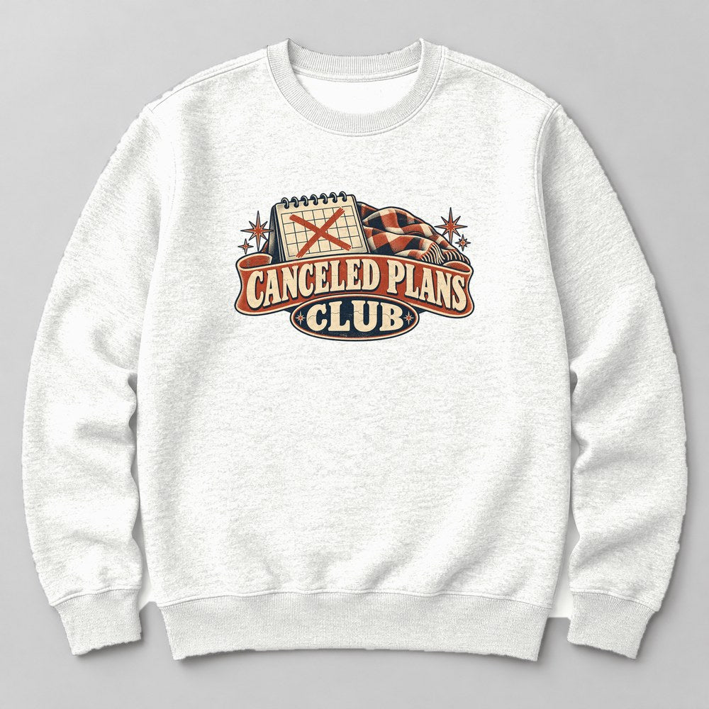 Canceled Plans Club Sweatshirt in White