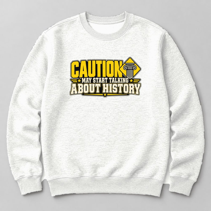May Start Talking About History crewneck sweatshirt in White