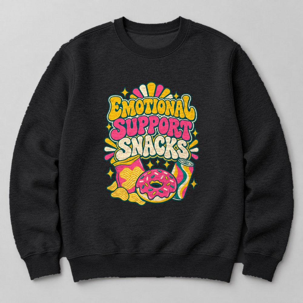 Emotional Support Snacks Sweatshirt in Black