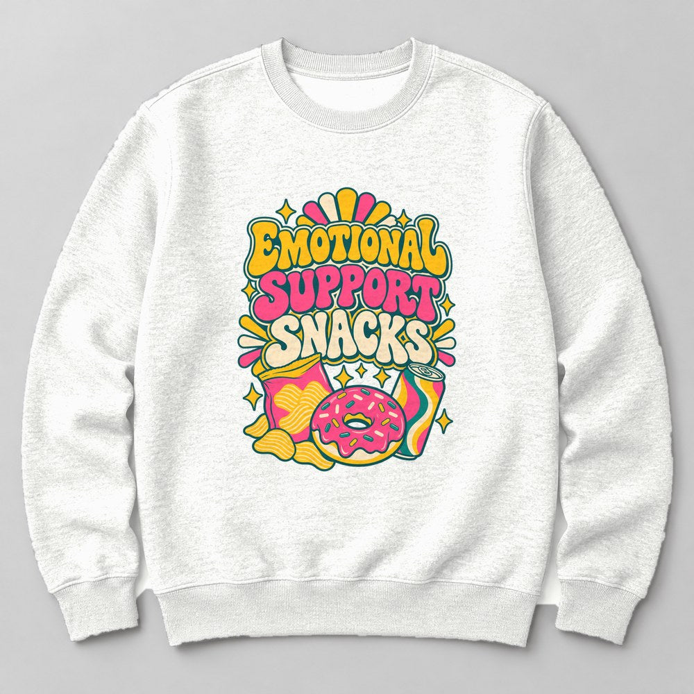 Emotional Support Snacks Sweatshirt in White