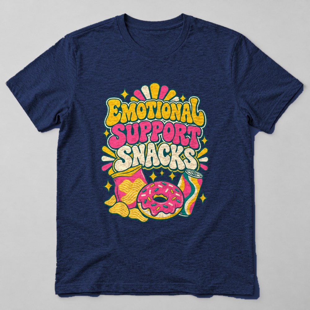 Emotional Support Snacks T-Shirt in Navy