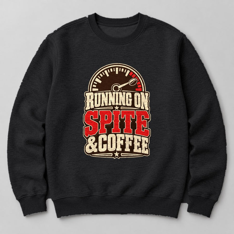 Running on Spite & Coffee Sweatshirt in Black