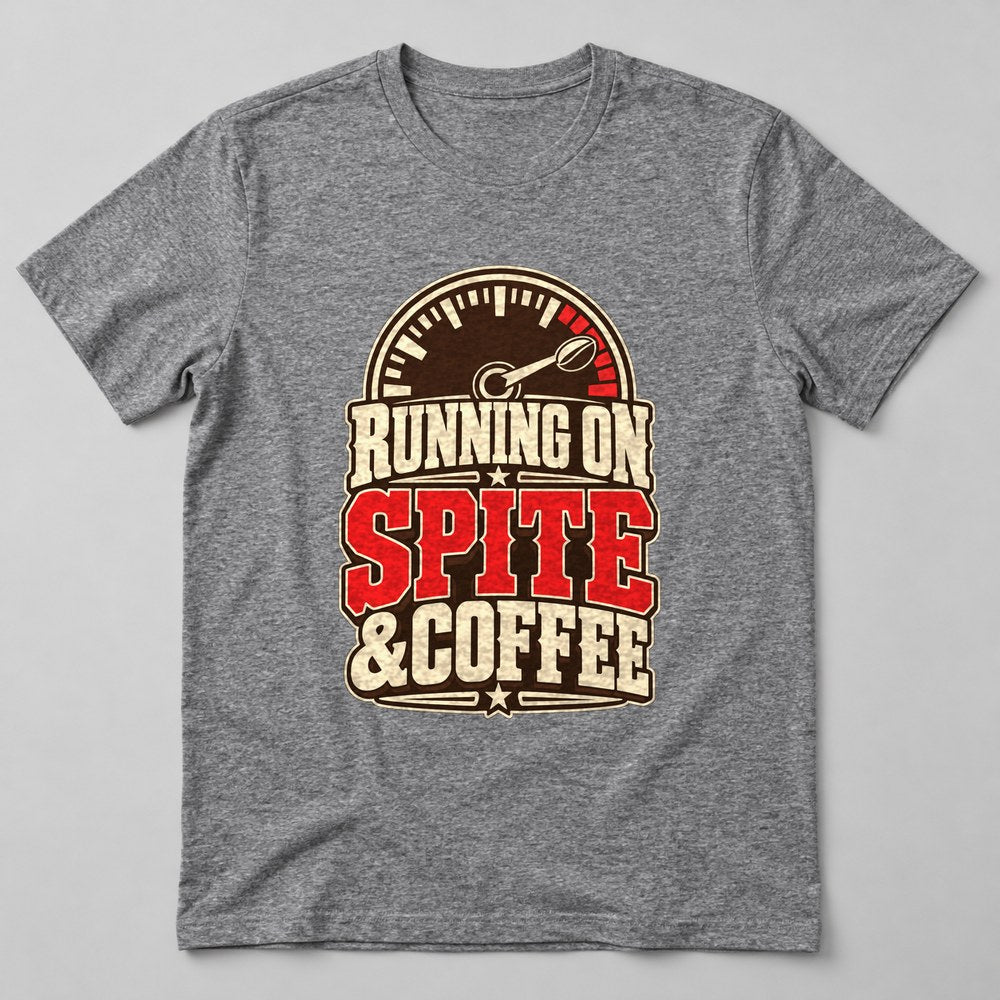 Running on Spite & Coffee T-Shirt in Heather Grey
