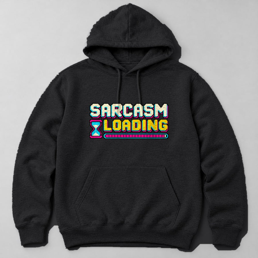 Sarcasm Loading Hoodie in Black