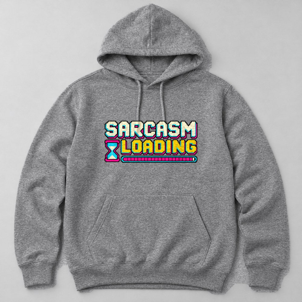 Sarcasm Loading Hoodie in Heather Grey