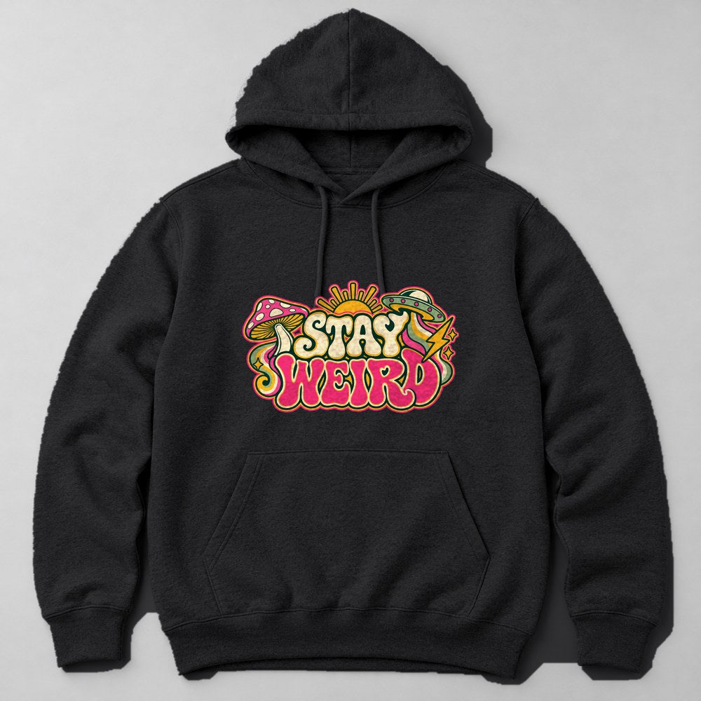 Stay Weird Hoodie in Black
