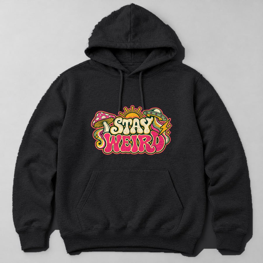 Stay Weird Hoodie in Black