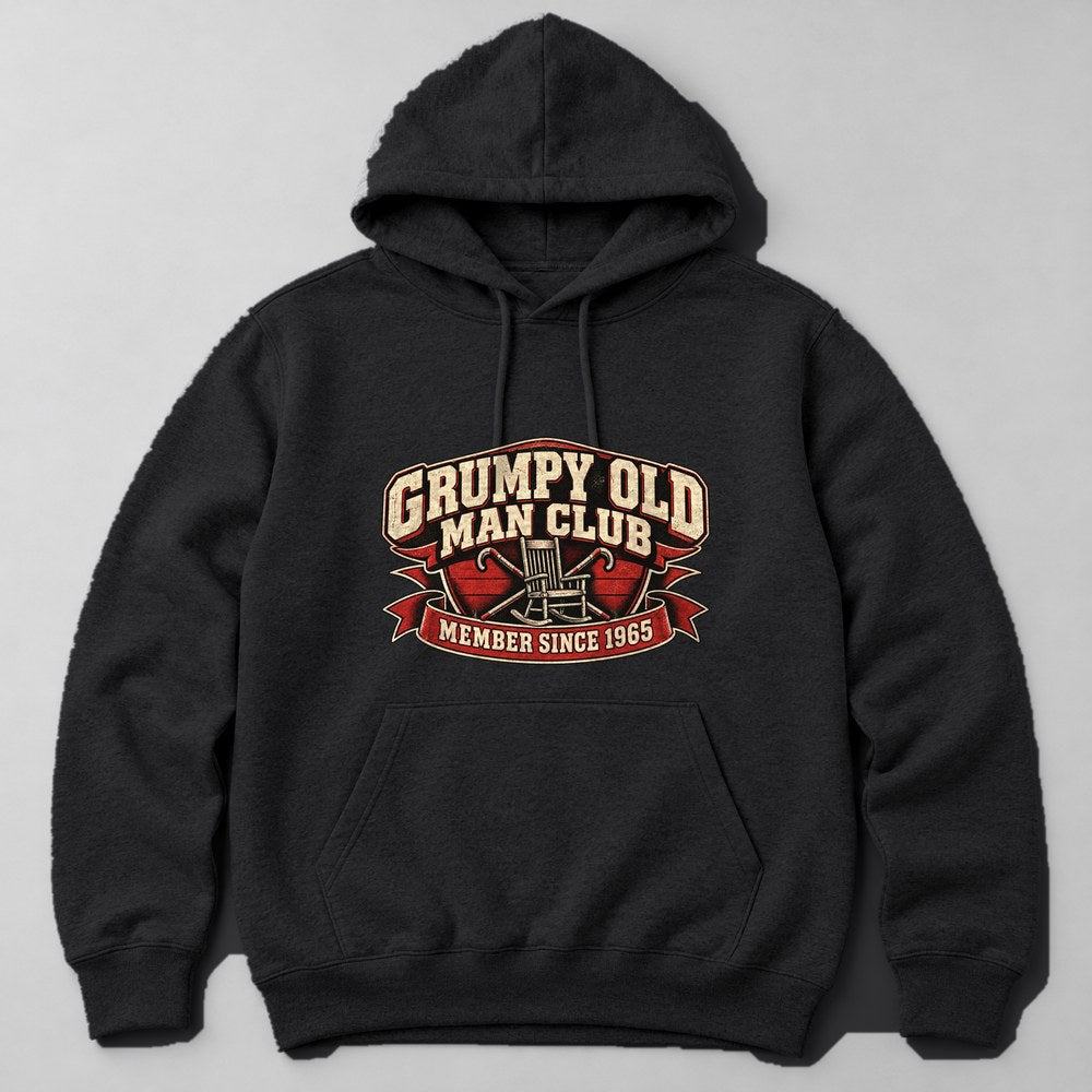Grumpy Old Man Club Member Since 1965 Hoodie in Black