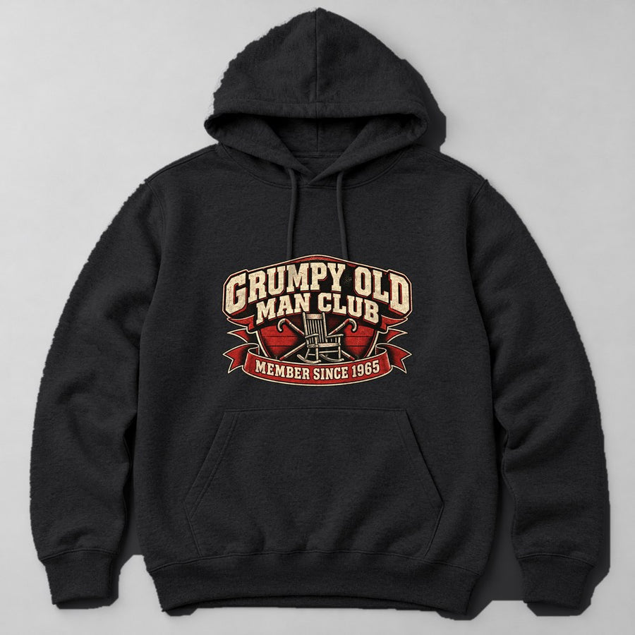 Grumpy Old Man Club Member Since 1965 Hoodie in Black