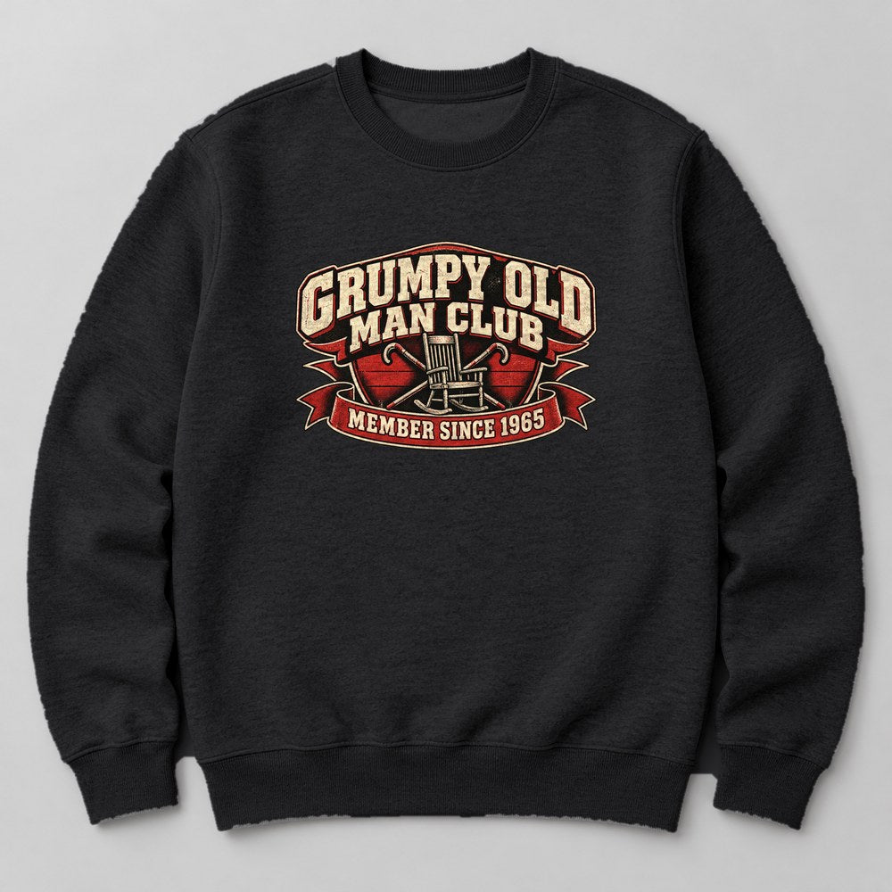 Grumpy Old Man Club Member Since 1965 Sweatshirt in Black
