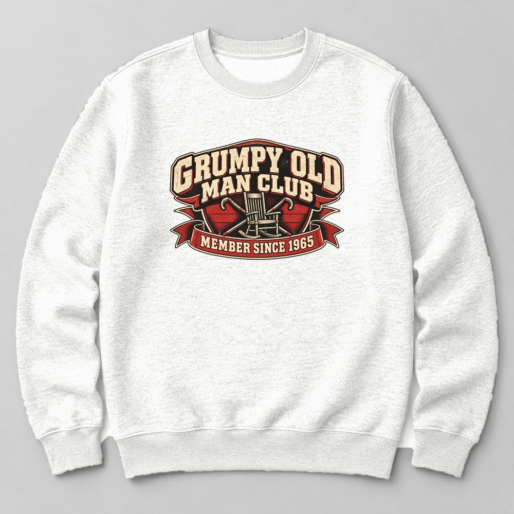 Grumpy Old Man Club Member Since 1965 Sweatshirt in White