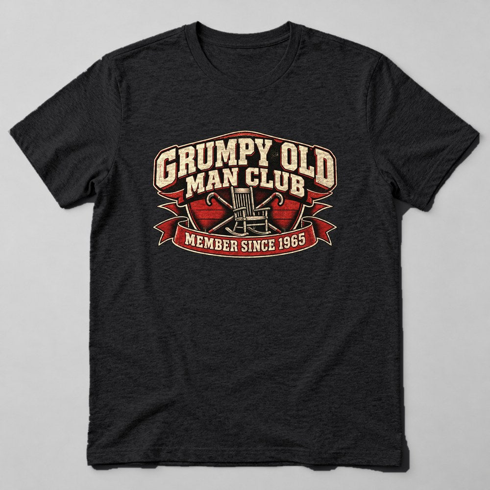 Grumpy Old Man Club Member Since 1965 T-Shirt in Black