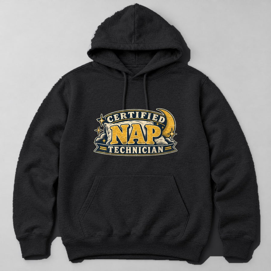 Certified Nap Technician Hoodie in Black