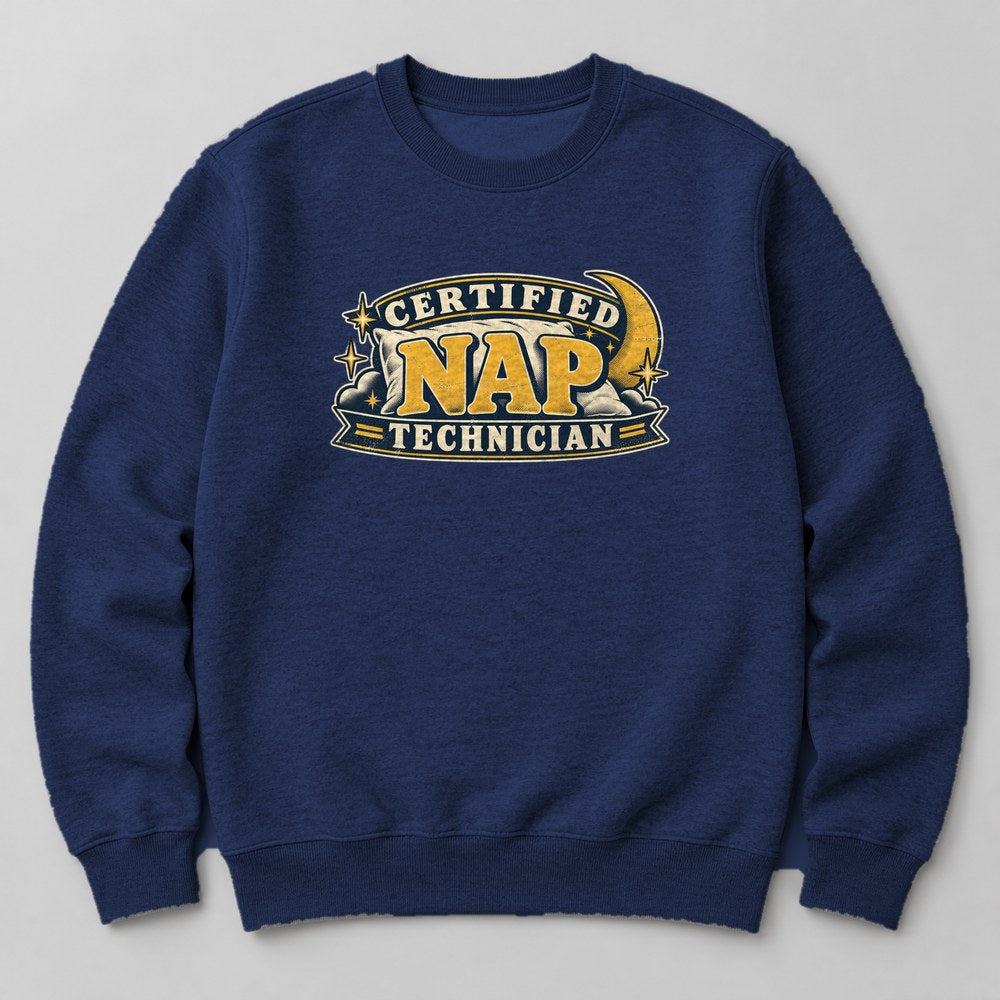 Certified Nap Technician Sweatshirt in Navy