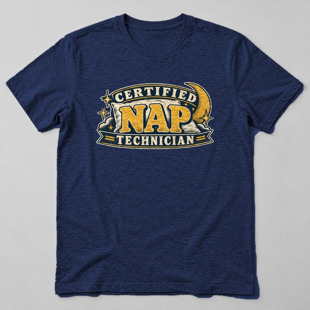 Certified Nap Technician T-Shirt in Navy