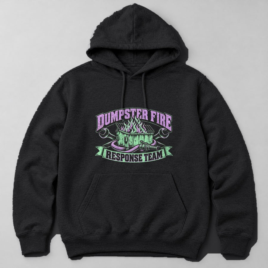 Dumpster Fire Response Team Hoodie in Black