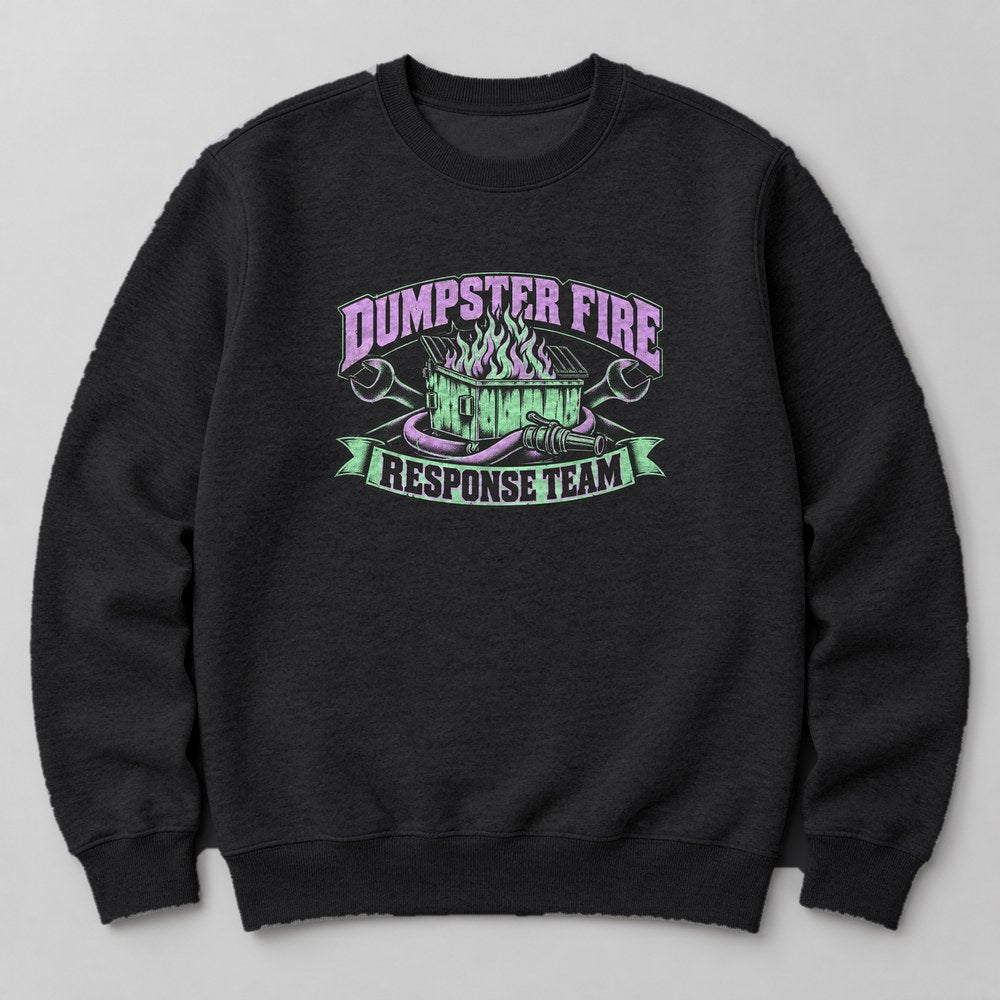 Dumpster Fire Response Team Sweatshirt in Black