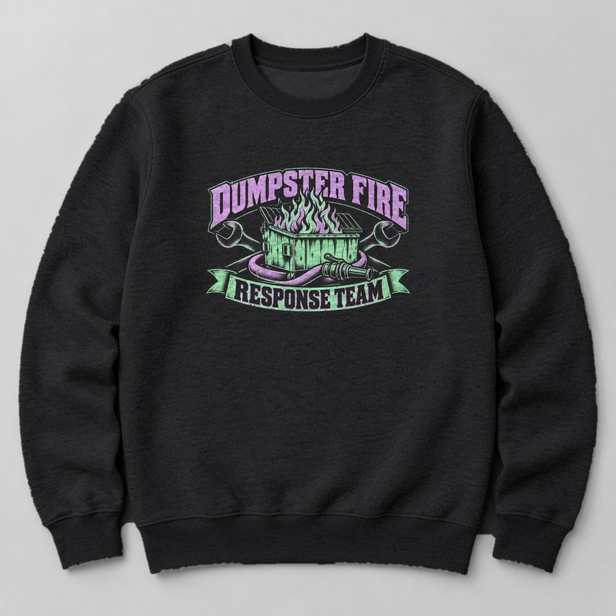 Dumpster Fire Response Team Sweatshirt in Black