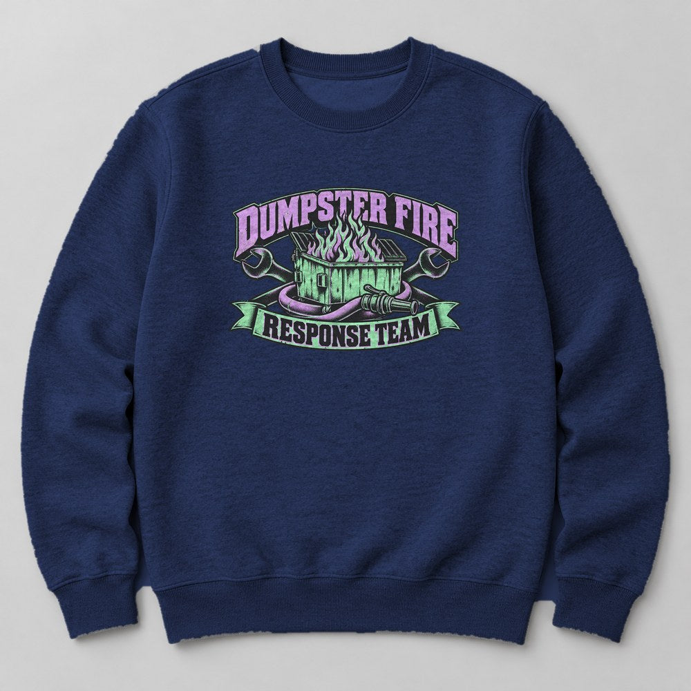 Dumpster Fire Response Team Sweatshirt in Navy