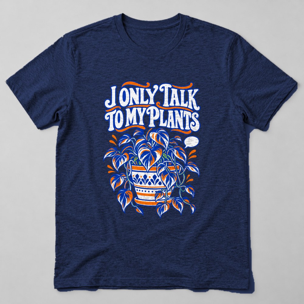 I Only Talk to my Plants T-Shirt in Navy
