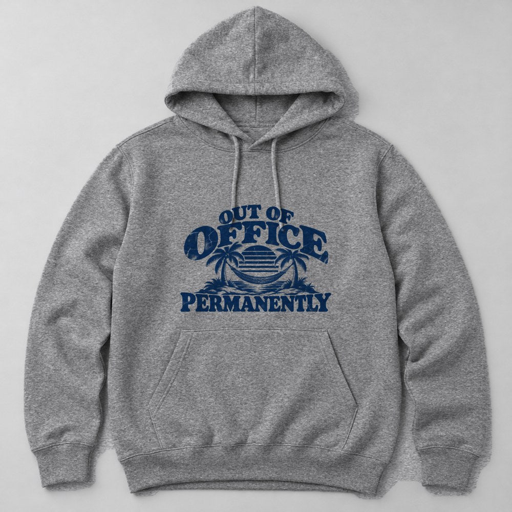 Out of Office Permanently Hoodie in Heather Grey