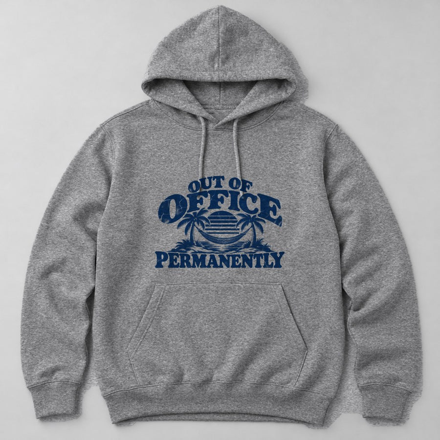 Out of Office Permanently Hoodie in Heather Grey