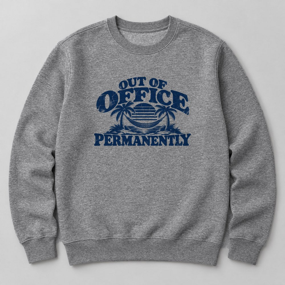 Out of Office Permanently Sweatshirt in Heather Grey
