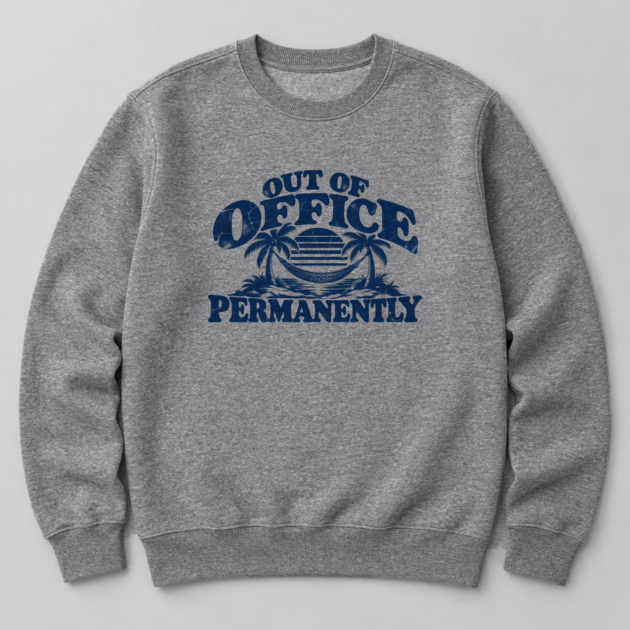Out of Office Permanently Sweatshirt in Heather Grey