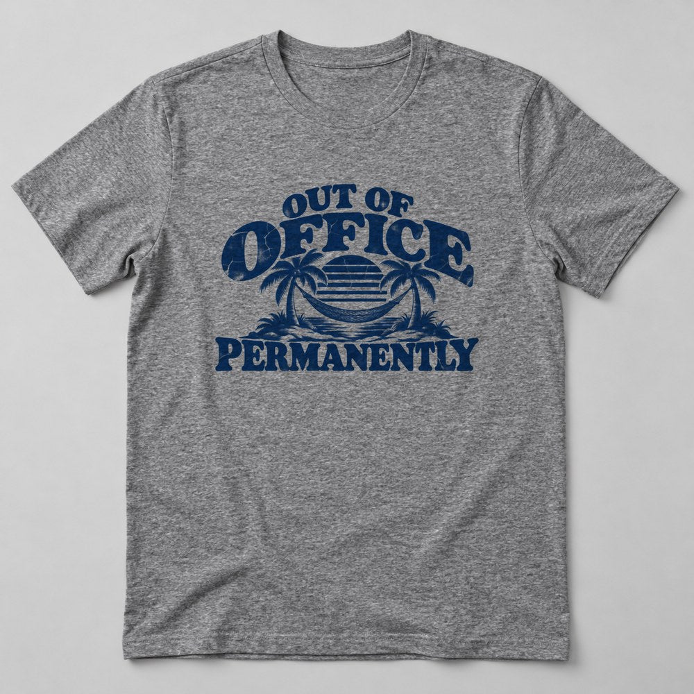 Out of Office Permanently T-Shirt in Heather Grey