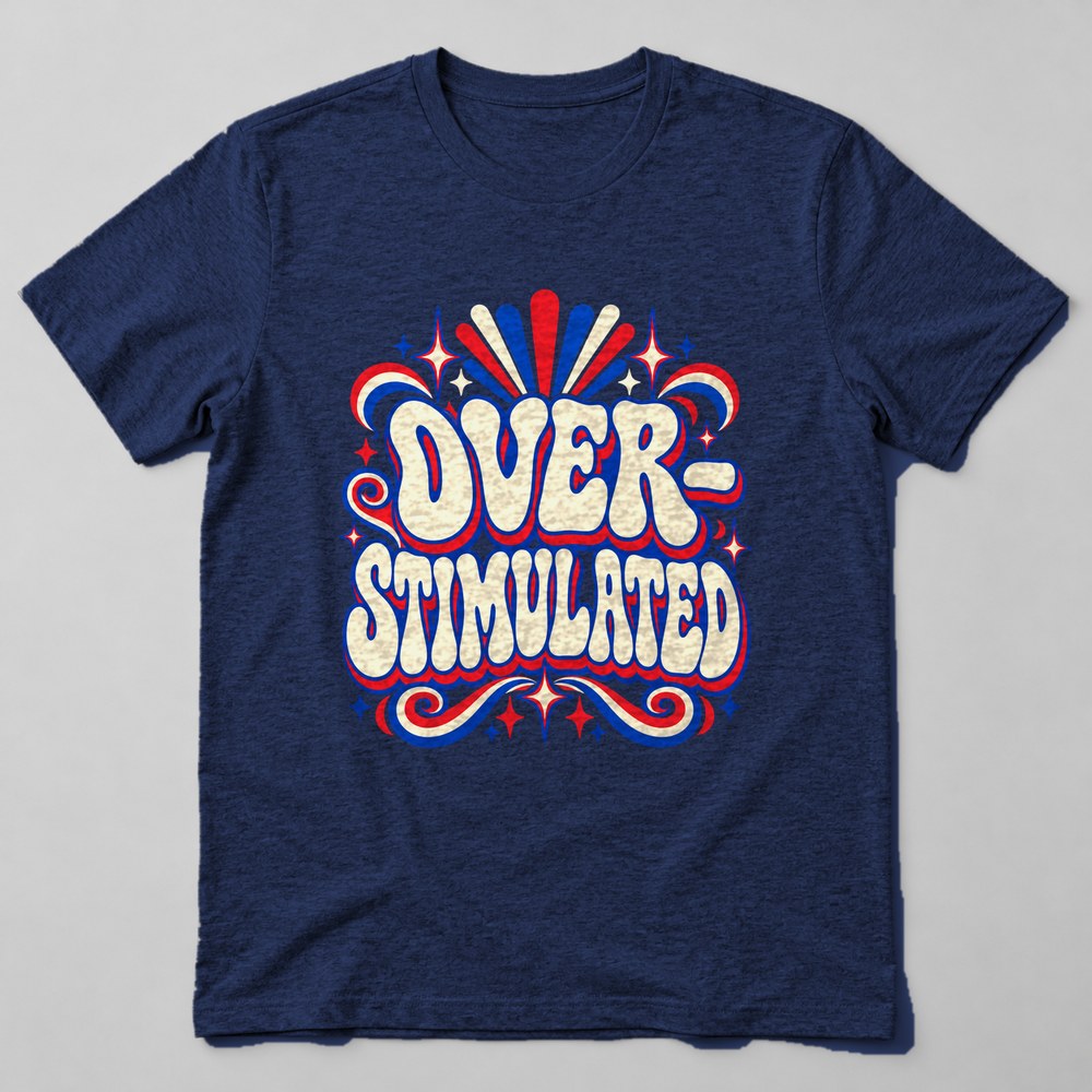 Over- Stimulated T-Shirt in Navy