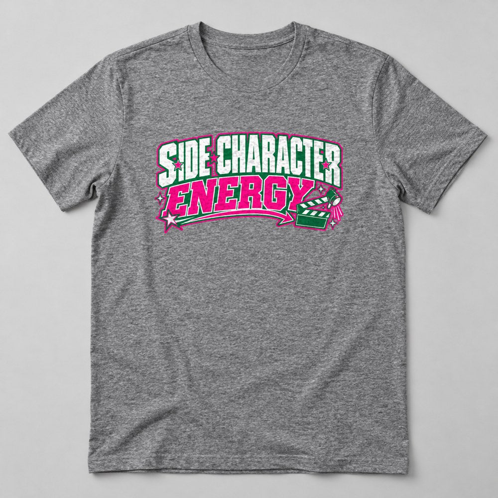 Side Character Energy T-Shirt in Heather Grey