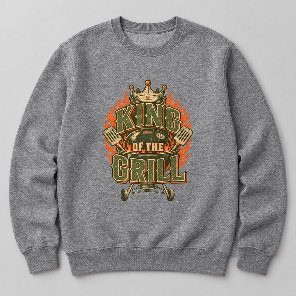 King of the Grill Sweatshirt in Heather Grey