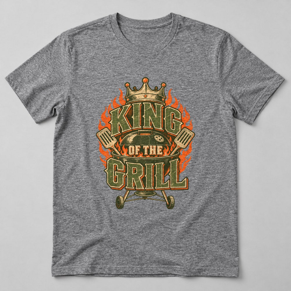 King of the Grill T-Shirt in Heather Grey