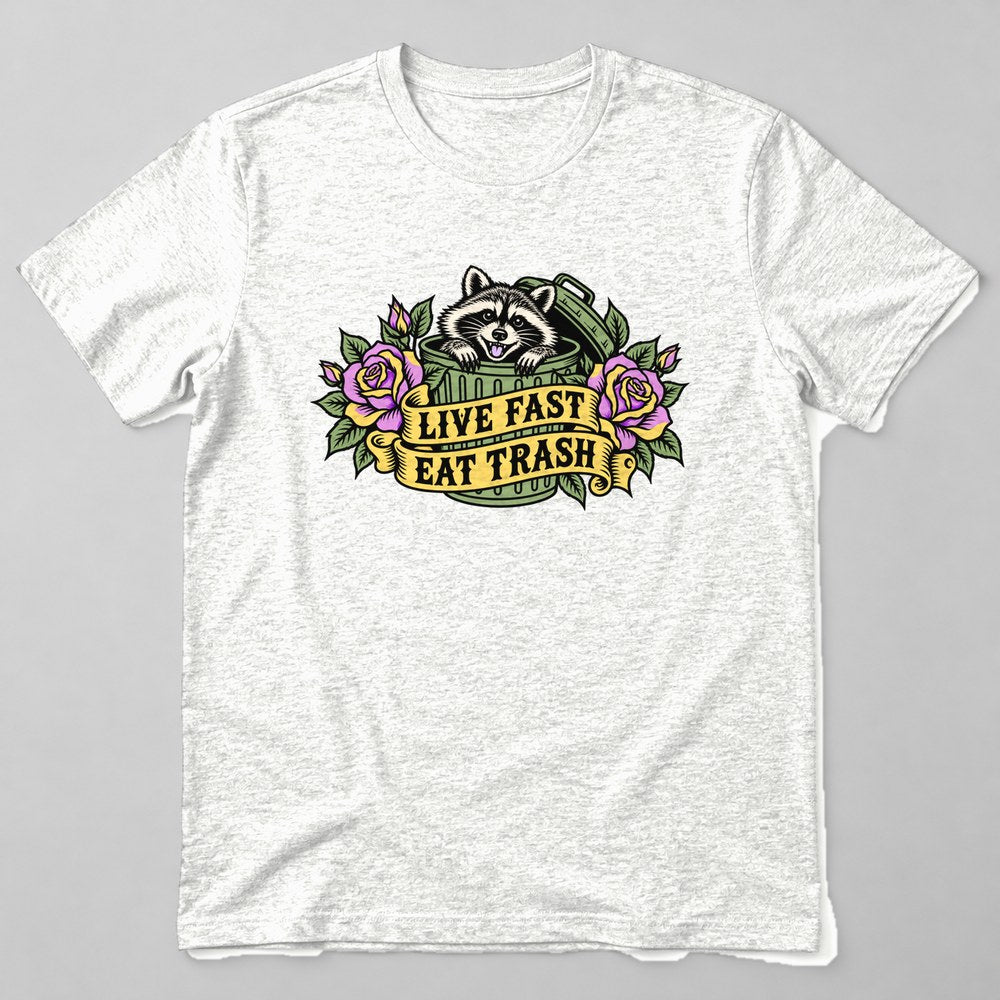 Live Fast Eat Trash T-Shirt in White