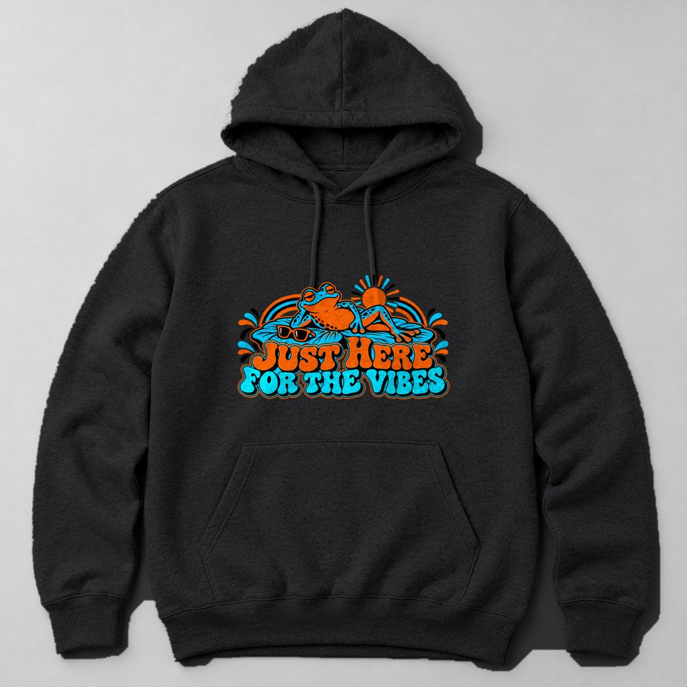 Just Here for the Vibes Hoodie in Black
