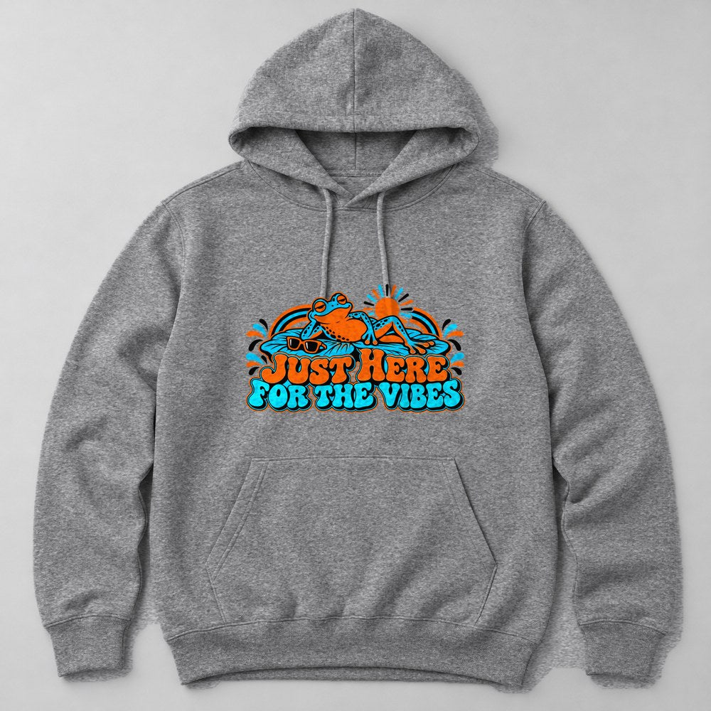Just Here for the Vibes Hoodie in Heather Grey