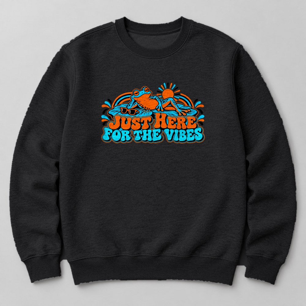 Just Here for the Vibes Sweatshirt in Black
