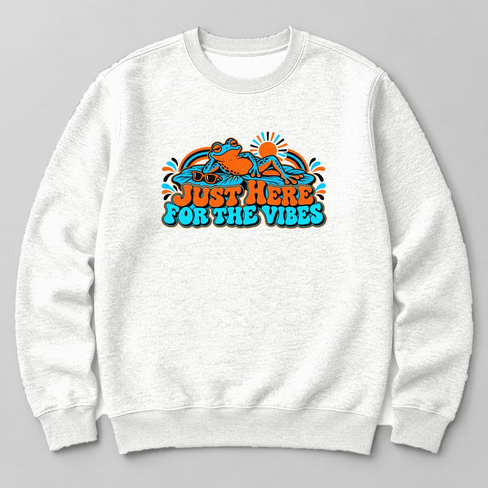 Just Here for the Vibes Sweatshirt in White