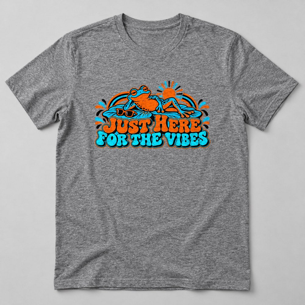 Just Here for the Vibes T-Shirt in Heather Grey