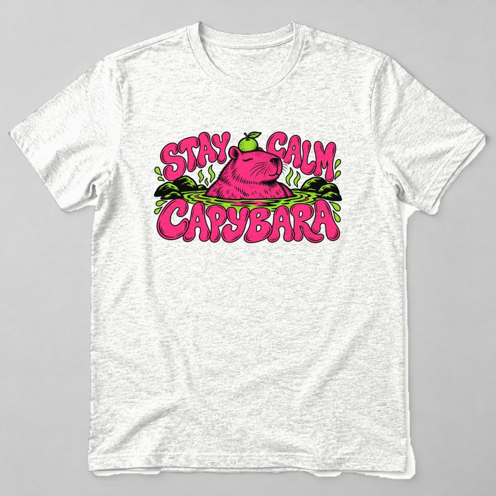 Stay Calm Capybara T-Shirt in White