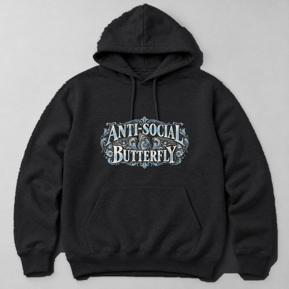 Anti-social Butterfly Hoodie in Black