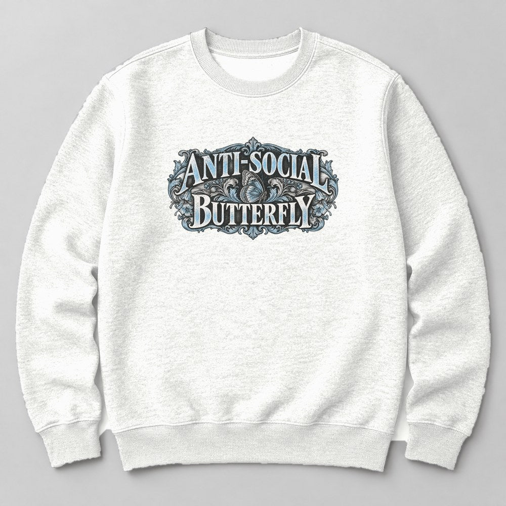 Anti-social Butterfly Sweatshirt in White