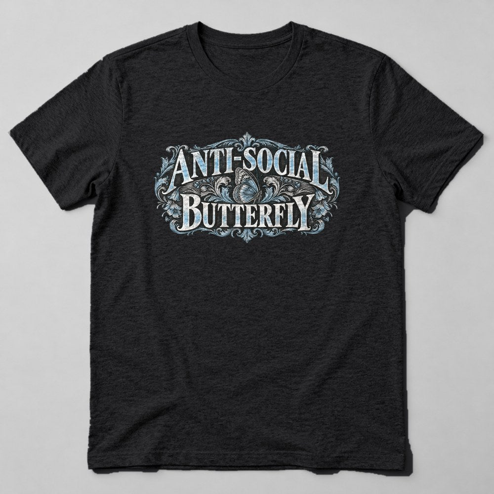 Anti-social Butterfly T-Shirt in Black