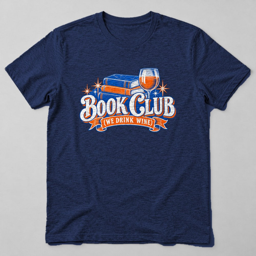 Book Club (We Drink Wine) t-shirt in Navy