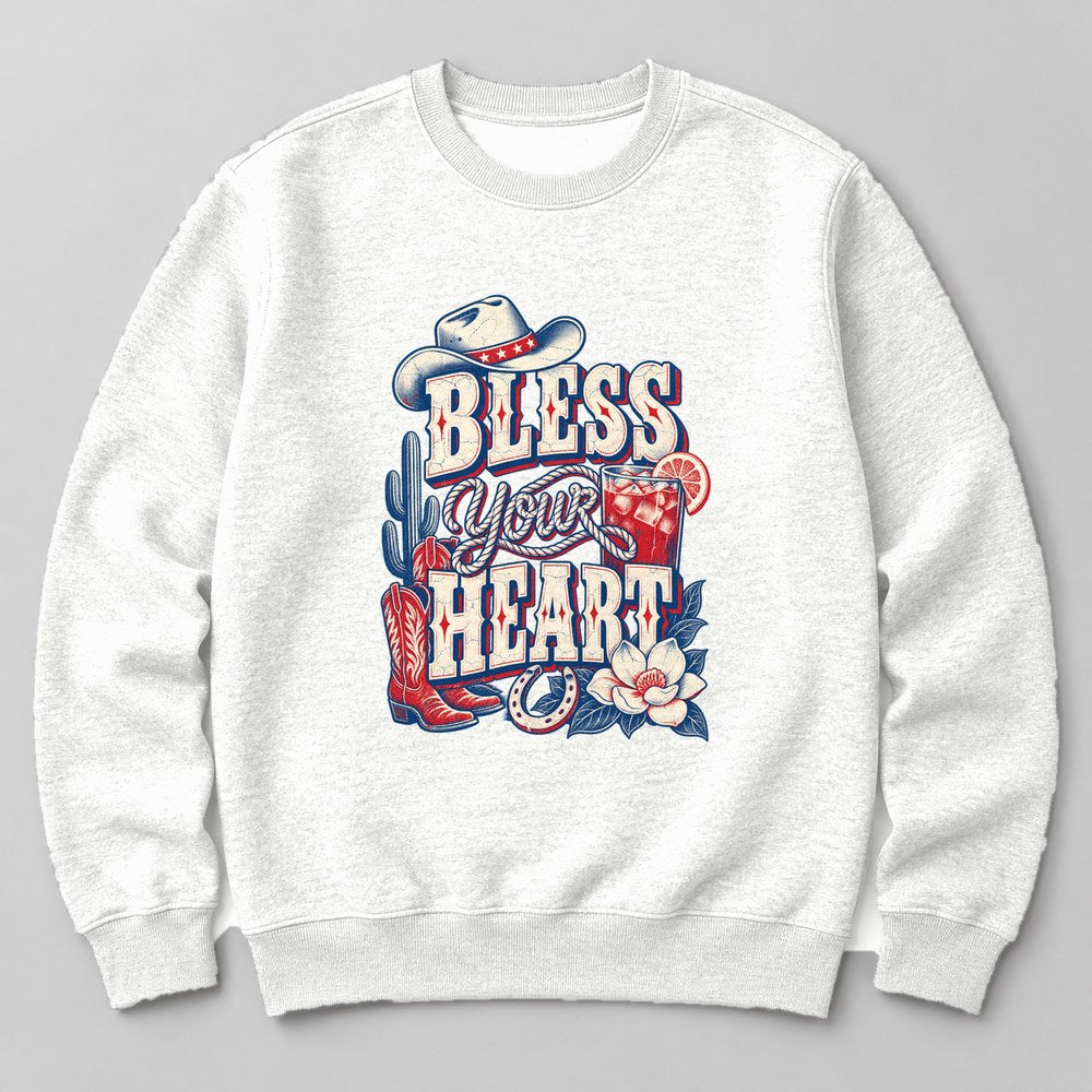 Bless Your Heart Sweatshirt in White