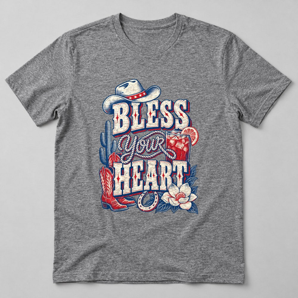 Bless Your Heart T-Shirt in Heather Grey