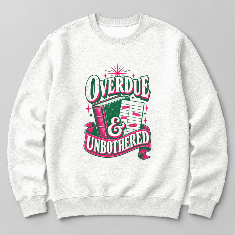 Overdue & Unbothered crewneck sweatshirt in White