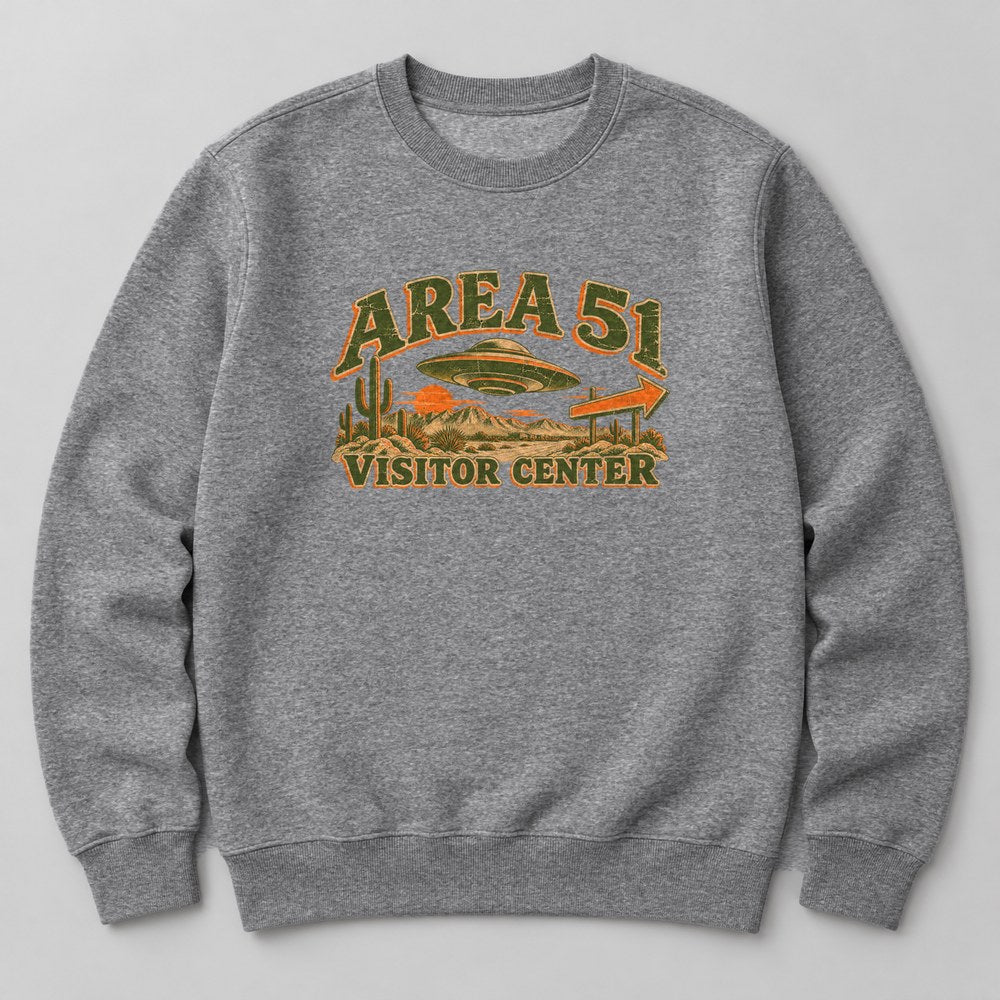 Area 51 Visitor Center Sweatshirt in Heather Grey