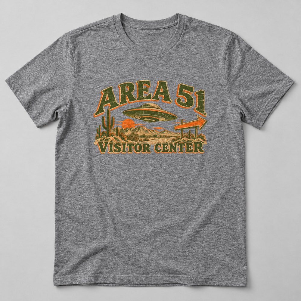 Area 51 Visitor Center T-Shirt in Heather Grey